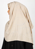 BeingMuslims Chic Diamond Work Chiffon Hijab Beige Pack of 10