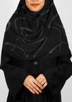 BeingMuslims Chic Diamond Work Chiffon Hijab Black Pack of 10