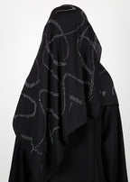 BeingMuslims Chic Diamond Work Chiffon Hijab Black Pack of 10