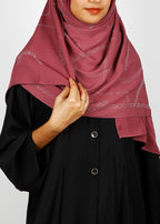 BeingMuslims Chic Diamond Work Chiffon Hijab Brick Red Pack of 10