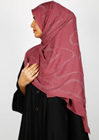 BeingMuslims Chic Diamond Work Chiffon Hijab Brick Red Pack of 10