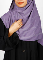 BeingMuslims Chic Diamond Work Chiffon Hijab Lavender Pack of 10