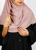 BeingMuslims Chic Diamond Work Chiffon Hijab Mauve Pack of 10
