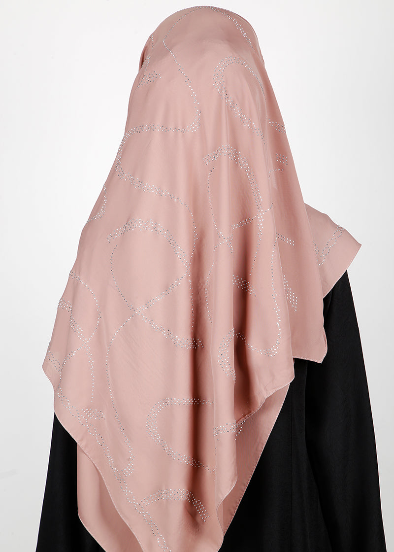 BeingMuslims Chic Diamond Work Chiffon Hijab Mauve Pack of 10