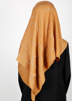 BeingMuslims Chic Diamond Work Chiffon Hijab Mustard Pack of 10
