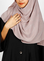 BeingMuslims Chic Diamond Work Chiffon Hijab Pale Brown Pack of 10