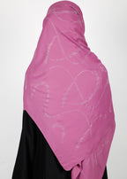 BeingMuslims Chic Diamond Work Chiffon Hijab Pinkish Purple Pack of 10