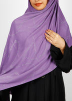 BeingMuslims Chic Diamond Work Chiffon Hijab Purple Pack of 10