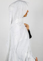 BeingMuslims Chic Diamond Work Chiffon Hijab White Pack of 10