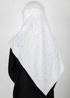 BeingMuslims Chic Diamond Work Chiffon Hijab White Pack of 10