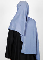 BeingMuslims Trendy Diamond Work Chiffon Hijab Blue Pack of 10