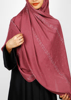 BeingMuslims Trendy Diamond Work Chiffon Hijab Rust Pack of 10
