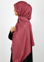 BeingMuslims Trendy Diamond Work Chiffon Hijab Rust Pack of 10
