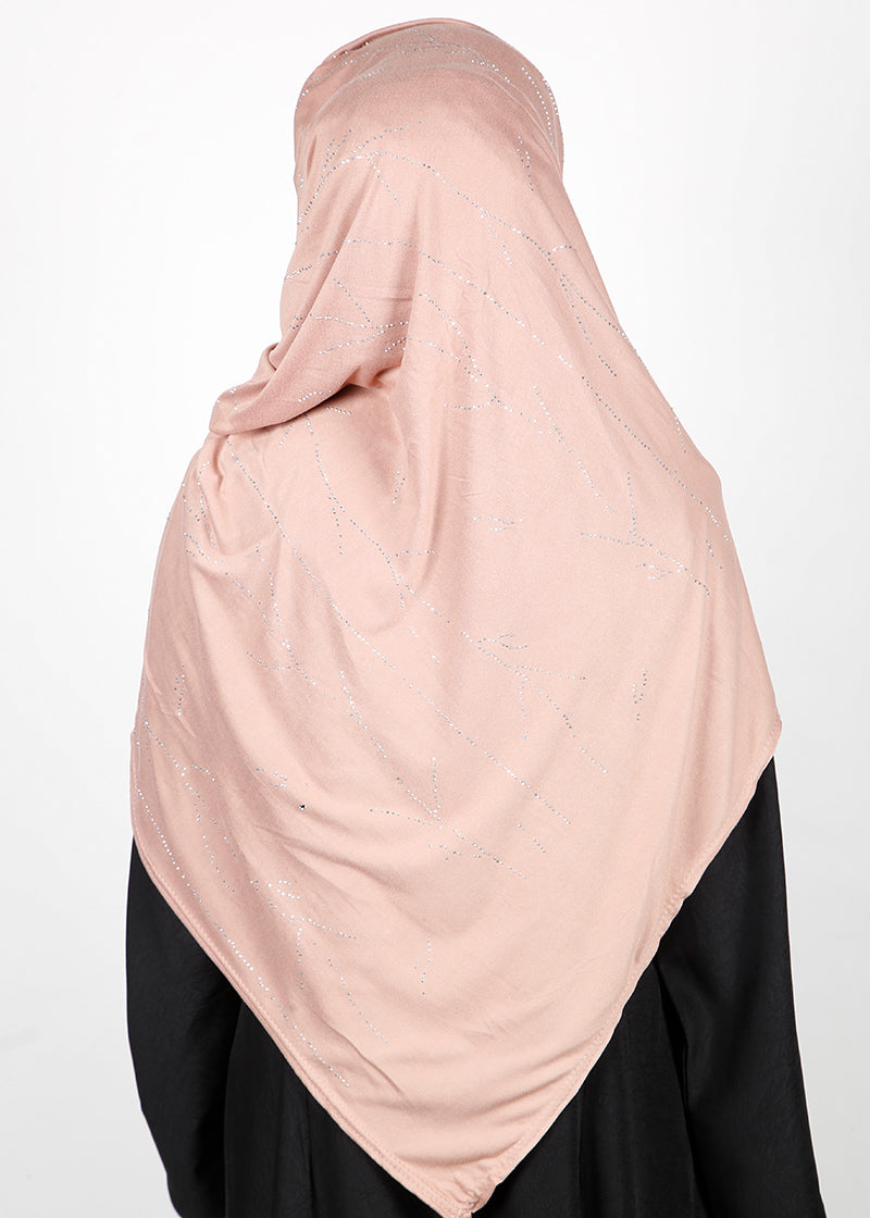 BeingMuslims Elegant Diamond Work Jersey Hijab Salmon Pack of 10