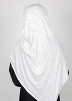 BeingMuslims Elegant Diamond Work Jersey Hijab White Pack of 10