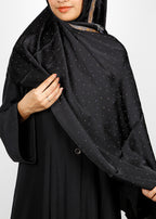 BeingMuslims Cutdana Work Bubble Satin Hijab Black Pack of 10
