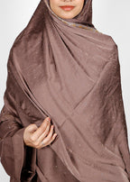 BeingMuslims Cutdana Work Bubble Satin Hijab Brown Pack of 10