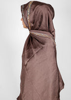 BeingMuslims Cutdana Work Bubble Satin Hijab Brown Pack of 10