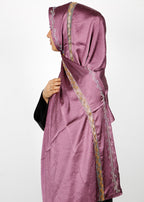 BeingMuslims Cutdana Work Bubble Satin Hijab Purple Pack of 10