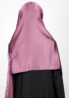 BeingMuslims Cutdana Work Bubble Satin Hijab Purple Pack of 10