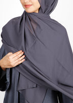 BeingMuslims Classic Luxe Georgette Hijab Grey Pack of 10