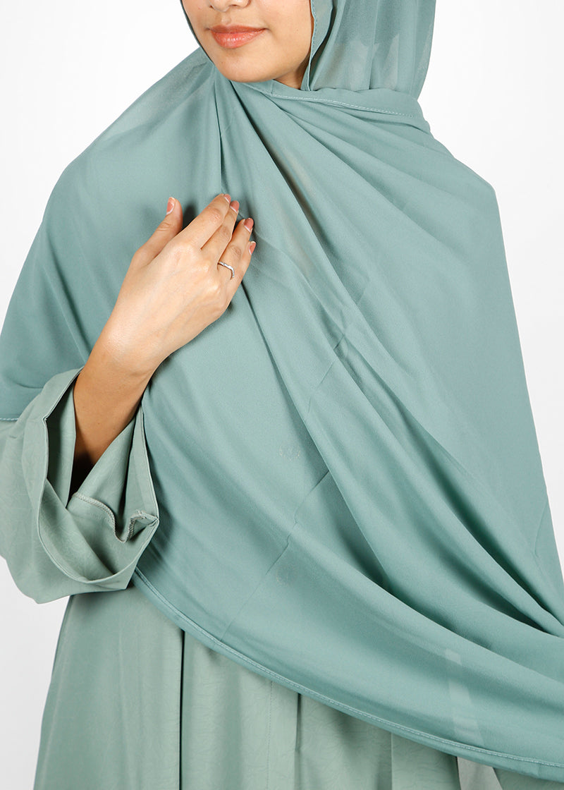 BeingMuslims Classic Luxe Georgette Hijab Sea Green Pack of 10