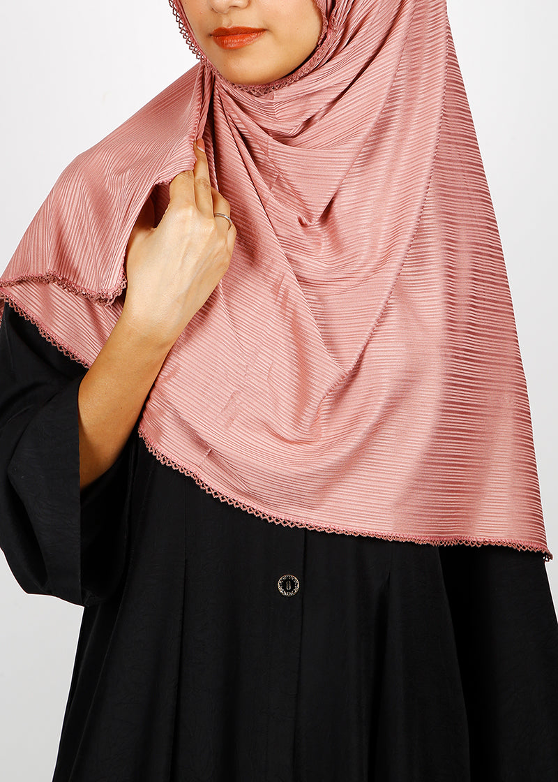 BeingMuslims Textured Gleaming Hijab Dusty Rose Pack of 10