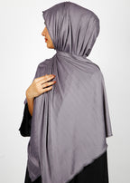 BeingMuslims Textured Gleaming Hijab Grey Pack of 10