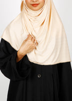 BeingMuslims Textured Gleaming Hijab Ivory Pack of 10
