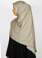 BeingMuslims Textured Gleaming Hijab Light Olive Pack of 10