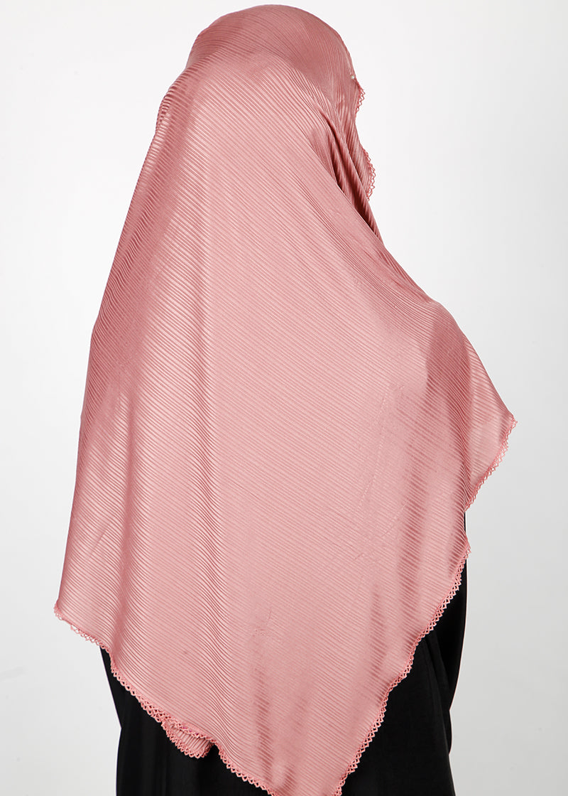BeingMuslims Textured Gleaming Hijab Medium Pink Pack of 10