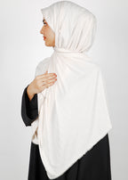 BeingMuslims Textured Gleaming Hijab White Pack of 10