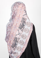 BeingMuslims Paisley Design Printed Soft Viscose Hijab Soft Pink Pack of 10
