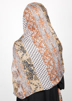 BeingMuslims Paisley Design Printed Soft Viscose Hijab Burnt Orange Pack of 10