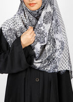 BeingMuslims Paisley Design Printed Soft Viscose Hijab Grey Pack of 10