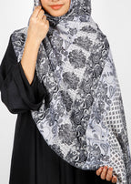 BeingMuslims Paisley Design Printed Soft Viscose Hijab Grey Pack of 10