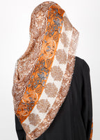 BeingMuslims Paisley Design Printed Soft Viscose Hijab Orange Pack of 10