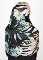 BeingMuslims Flowery Design Printed Viscose Hijab Black Pack of 10