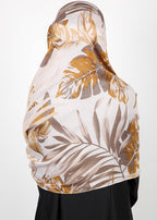 BeingMuslims Flowery Design Printed Viscose Hijab Brown Pack of 10