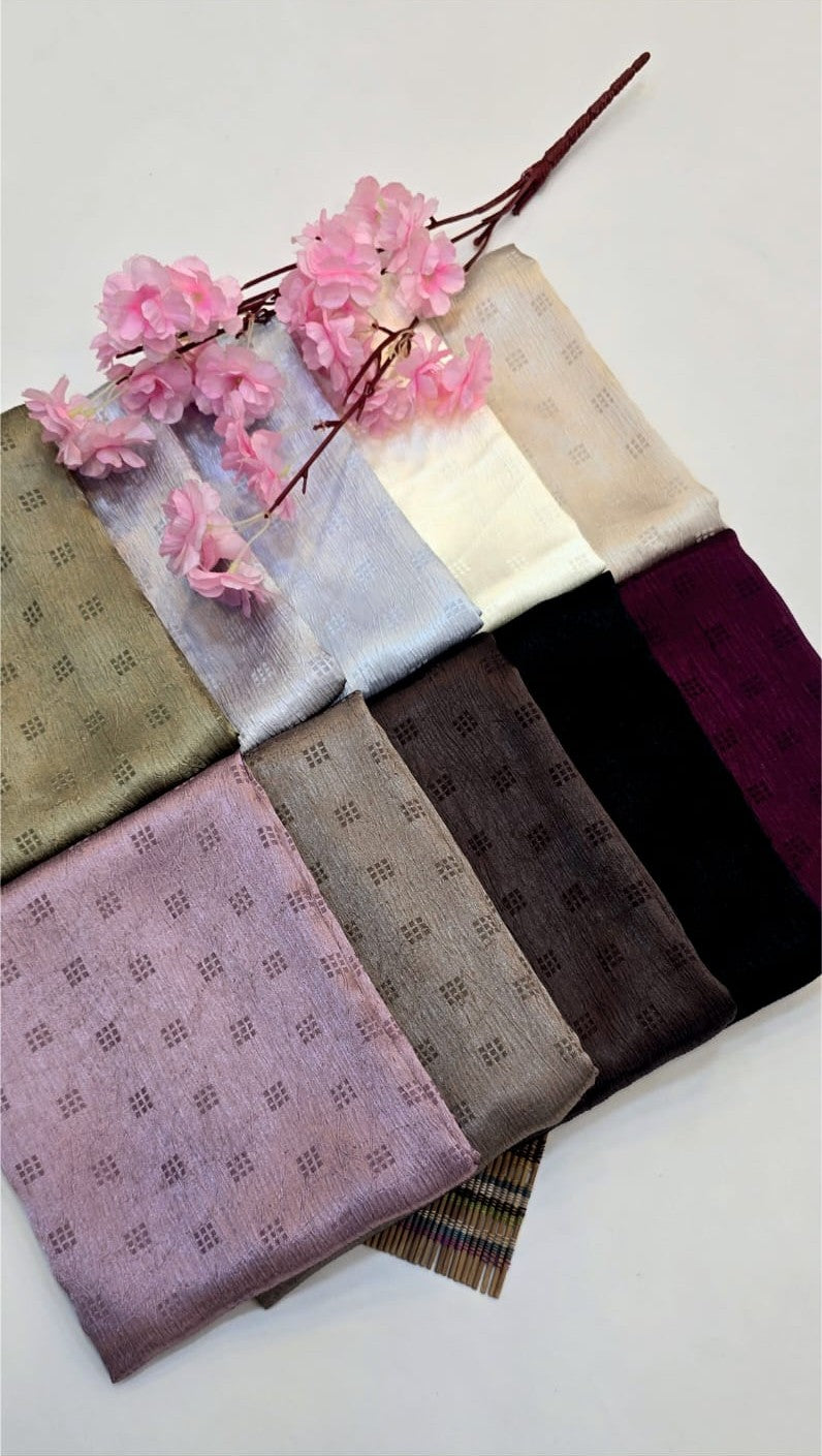 BeingMuslims Satin Diamond Texture Hijab Pack of 10