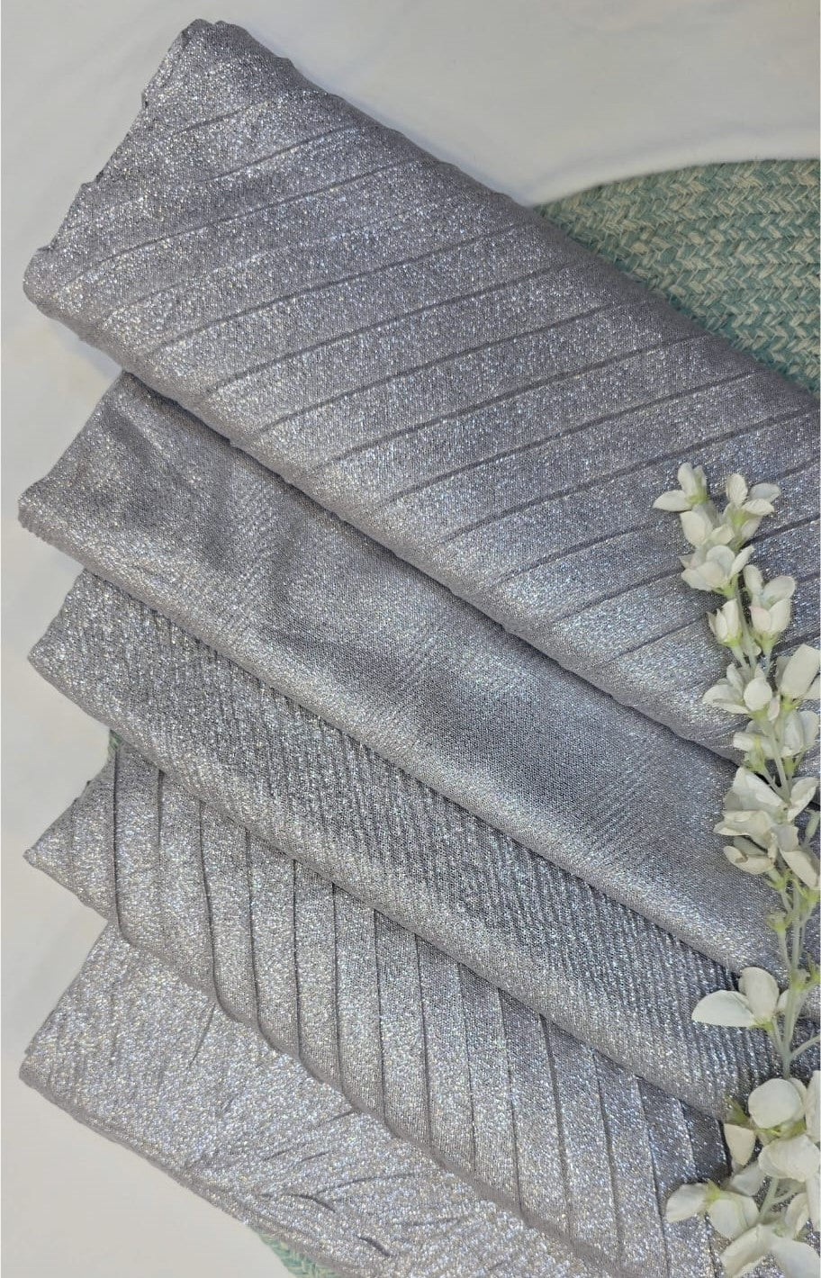 BEINGMUSLIMS COTTON SHIMMER SILVER Pack of 10