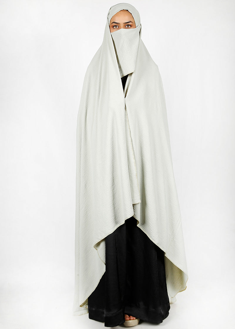 BeingMuslims Irani Chadar in CY Crush Sage Green Pack of 10