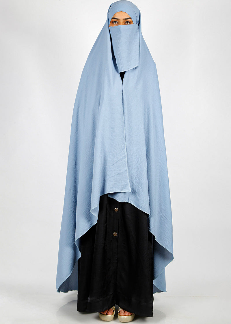 BeingMuslims Irani Chadar in CY Crush Sky Blue Pack of 10