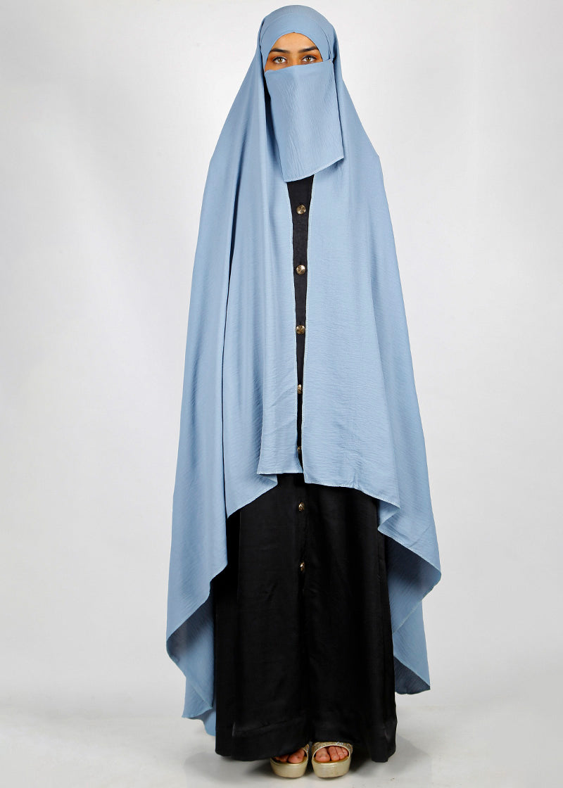 BeingMuslims Irani Chadar in CY Crush Sky Blue Pack of 10