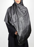 BeingMuslims Swarovski Work Satin Hijab Black Pack of 10