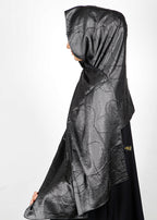 BeingMuslims Swarovski Work Satin Hijab Black Pack of 10