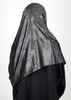 BeingMuslims Swarovski Work Satin Hijab Black Pack of 10