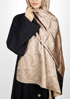 BeingMuslims Swarovski Work Satin Hijab Bronze Pack of 10