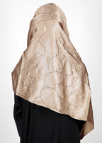 BeingMuslims Swarovski Work Satin Hijab Bronze Pack of 10
