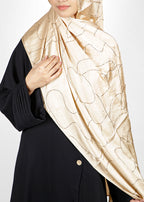 BeingMuslims Swarovski Work Satin Hijab Golden Pack of 10